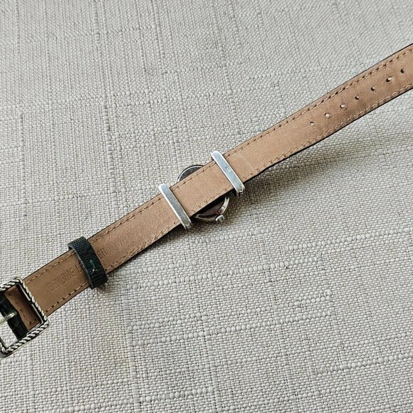 Ecclissi Sterling Silver Ladies Wristwatch Green Tone Genuine Leather Strap Watc - Picture 12 of 13